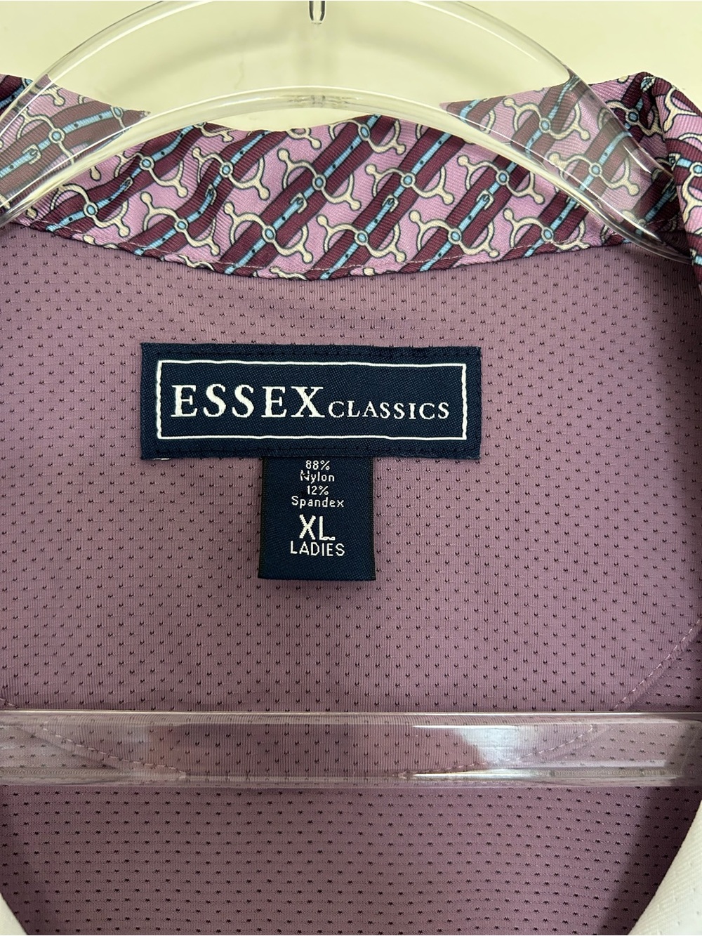 Essex Classics Equestrian Collared Show Shirt Top Size XL Purple - Picture 3 of 5